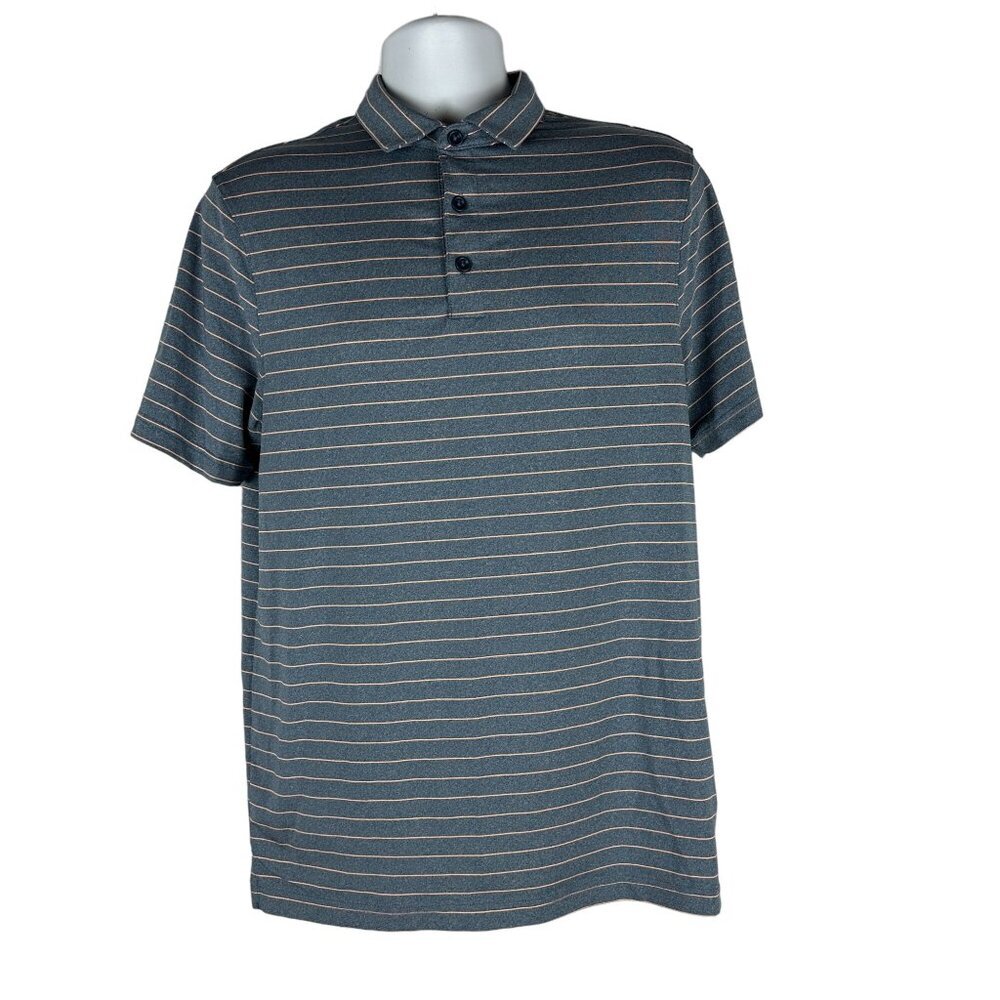 c9 by Champion Men's Striped Polo Shirt Size M Gray & Orange
